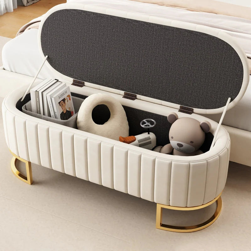 Flip-Top Storage Ottoman Sofa