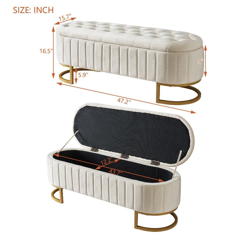 Flip-Top Storage Ottoman Sofa