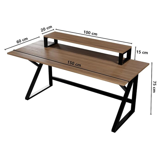 Computer Table with Top Shelves for Home & Office