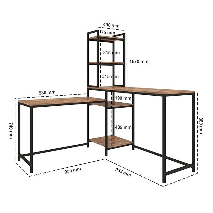 L Shaped Study Table for Students