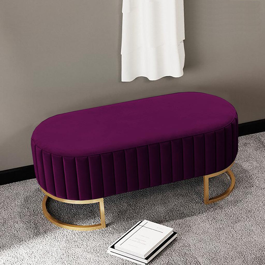 2 Seater Luxury Wooden Stool With Steel Stand