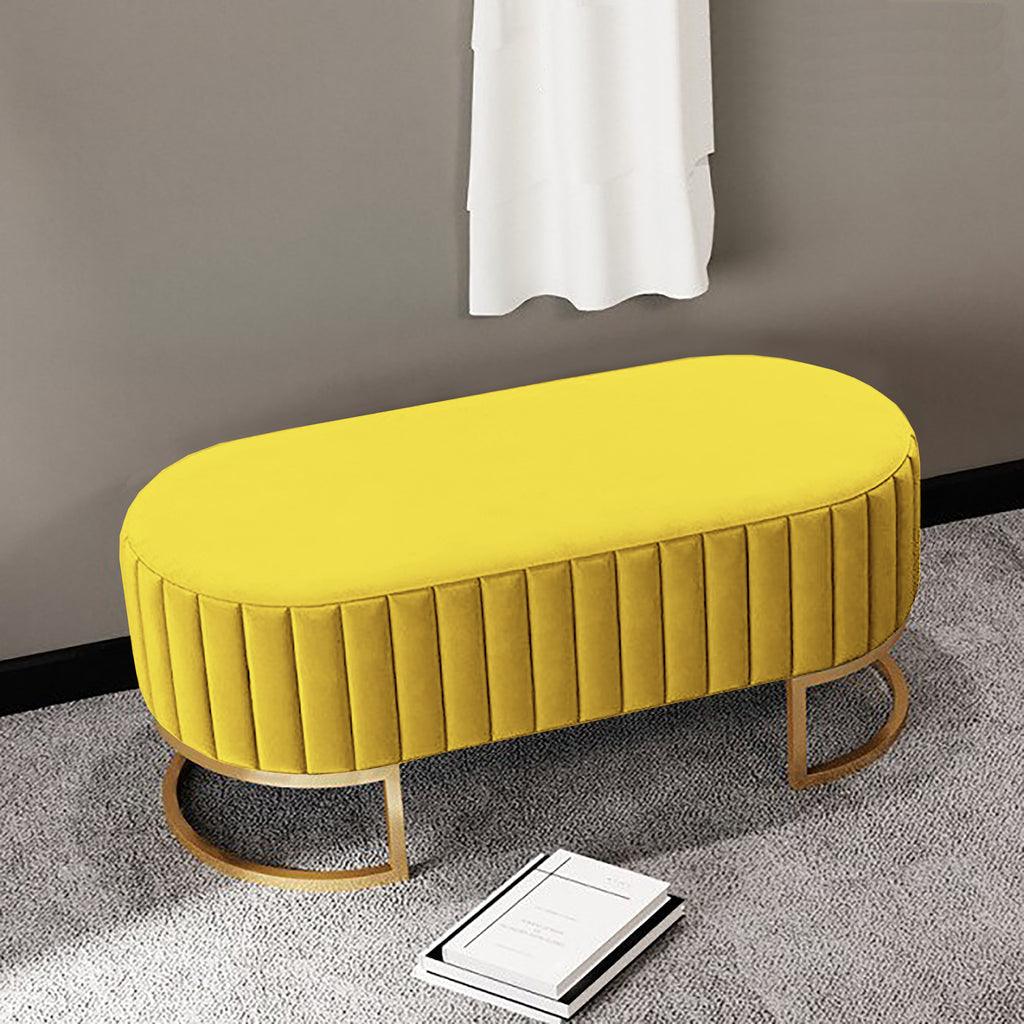 2 Seater Luxury Wooden Stool With Steel Stand