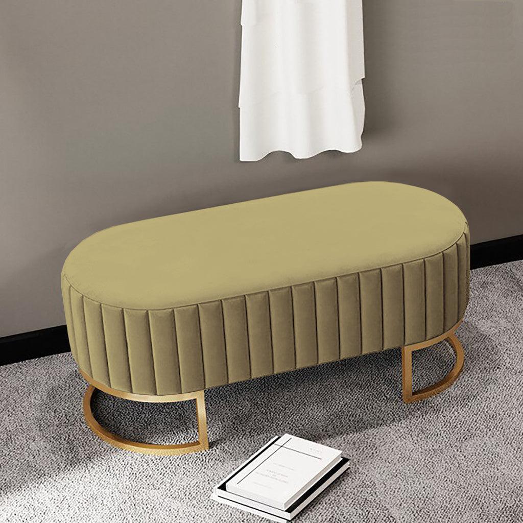 2 Seater Luxury Wooden Stool With Steel Stand