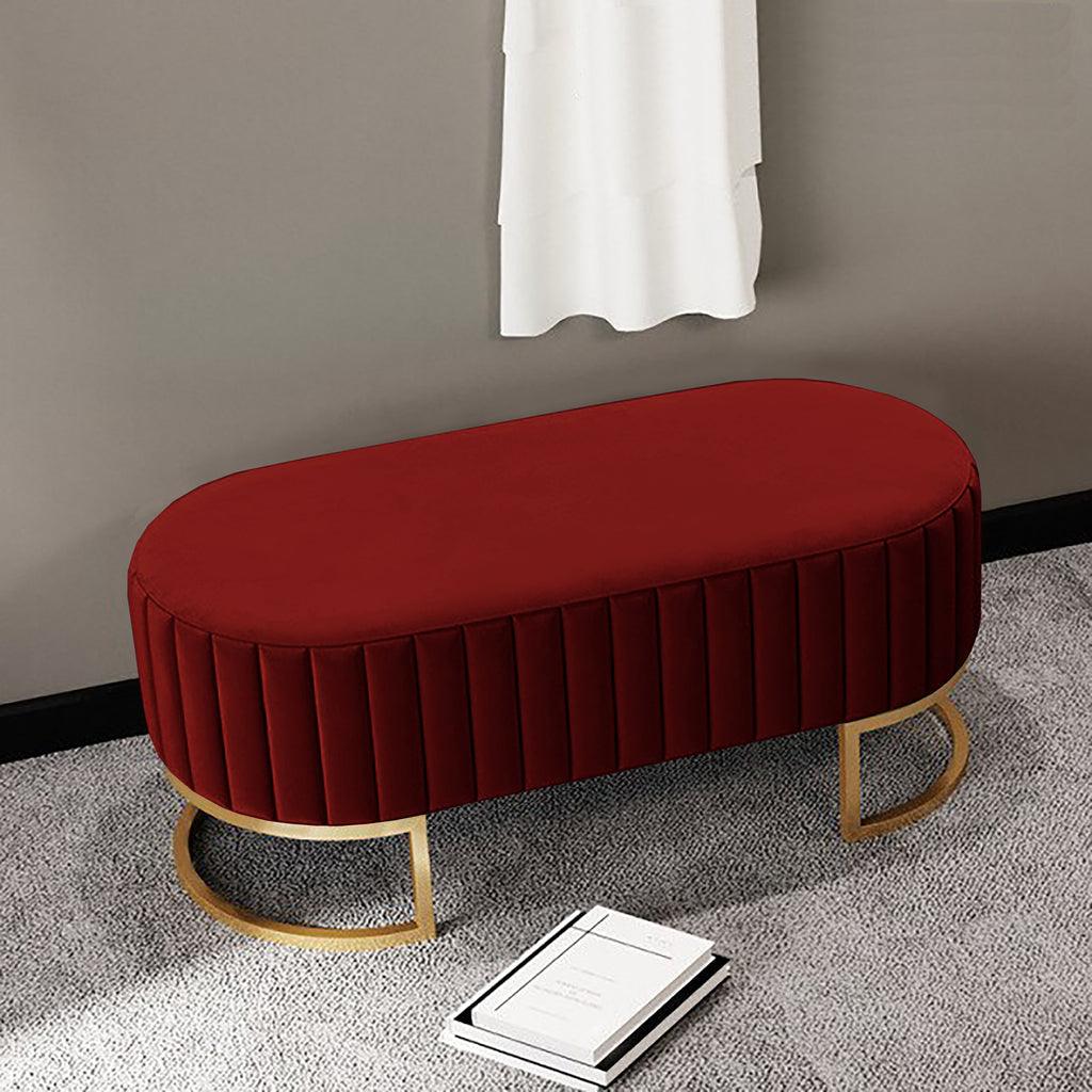 2 Seater Luxury Wooden Stool With Steel Stand
