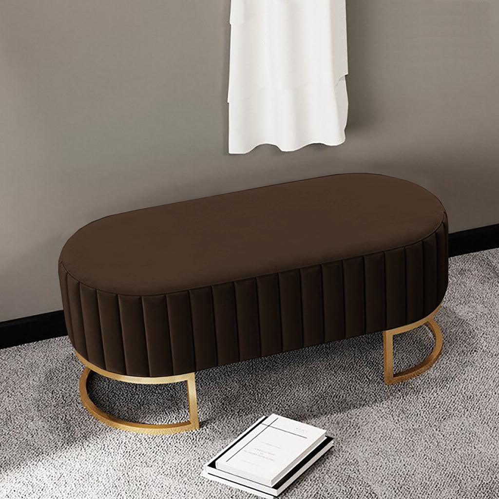 2 Seater Luxury Wooden Stool With Steel Stand