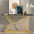 Modern Narrow Console Table with Sintered MDF Top & Metal Frame