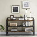 Long Rustic Entry Table with Shelves