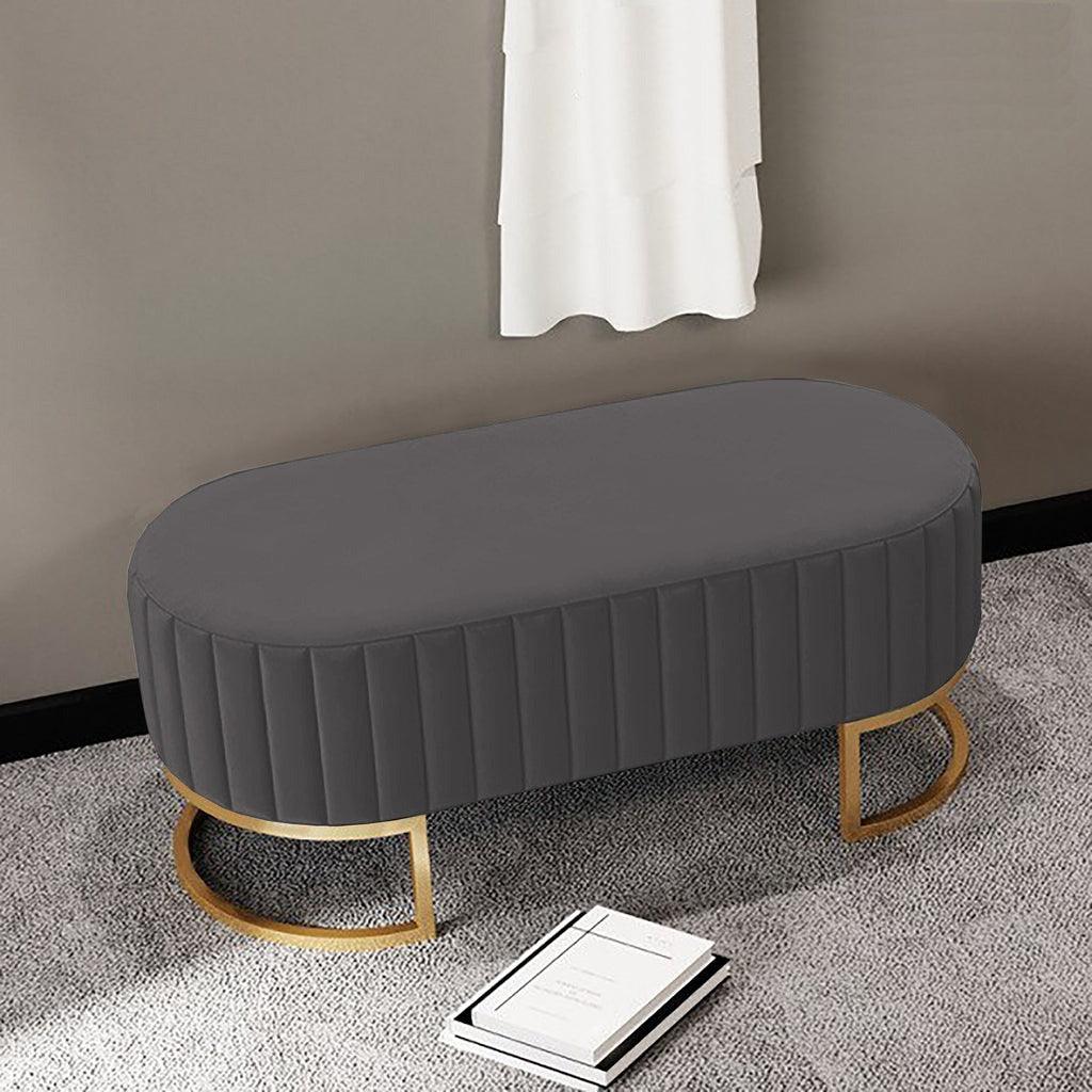2 Seater Luxury Wooden Stool With Steel Stand
